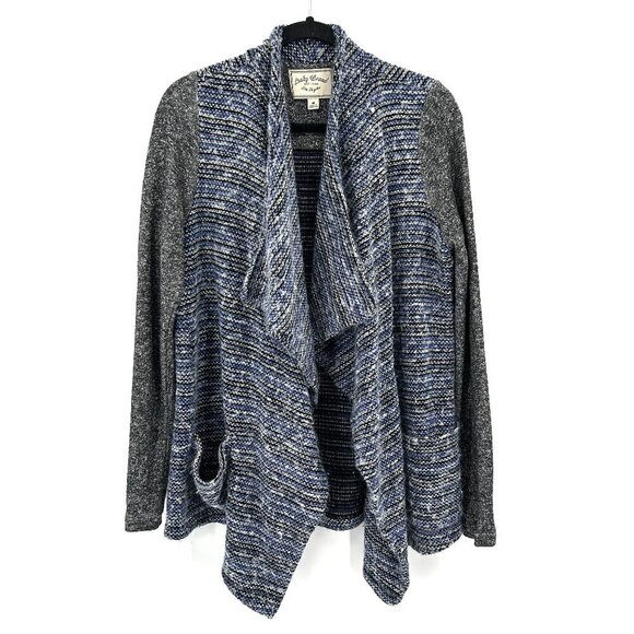 LUCKY BRAND *Flawed* Blue Gray Knit Wool Blend Open Cardigan Sweater Size Medium - Picture 1 of 9